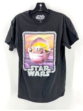 Star Wars Yoda LucasFilm Men's Black Graphic Print Tee T Shirt Size Small